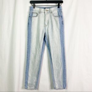 Dolls Kill Momokrom Half & Half Two Tone Straight Leg Jeans 2